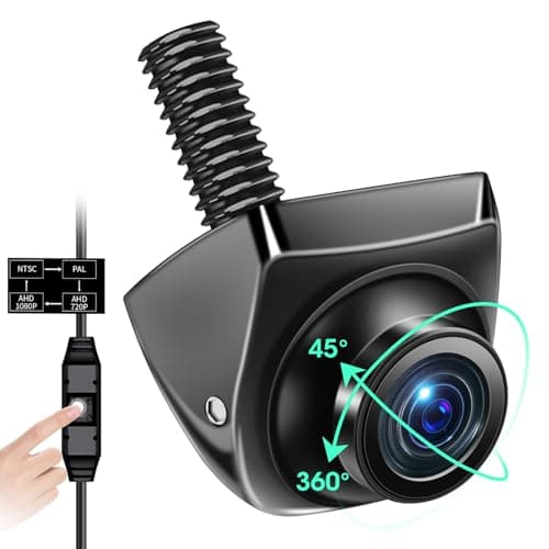 【4 Modos de Señal】 Cámara Marcha Atras Coche 360°+45° Giratorio Soporta Modelos AHD 1080P/720P/NTSC/PAL Cámara Trasera para Coche Camión Super Visión Nocturna 170° Gran Angular