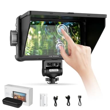 VILTROX DC-550 4K External DSLR Monitor de Campo Camera Field Monitor Touchscreen para Cámara 5.5 Pulgadas 1200Nit Small HD Monitor HDMI,Full HD 1920x1080 IPS,3D LUT con Batería,Parasol