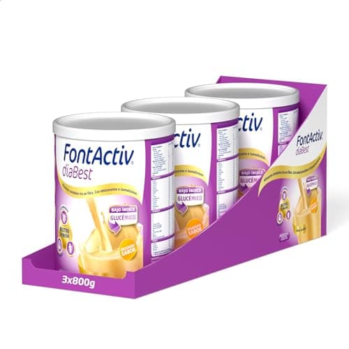 FontActiv diaBest Vainilla 3PACK | 3x400g | Suplemento Nutricional con Fibra de Bajo Índice Glucémico para Adultos y Mayores - Amazon Exclusive