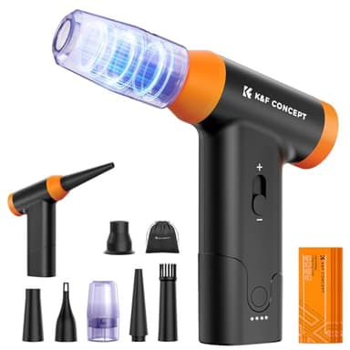K&F Concept 2 en 1 Soplador De Aire Comprimido - 150000 RPM, Potente Quitapolvo Eléctrico Con Batería De 5000mAh, Mini Limpiador De Aire Comprimido Para Teclado, Coche, PC