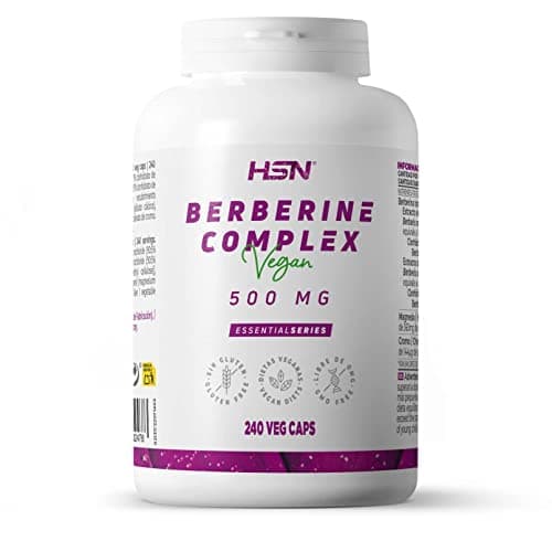Berberina 1500 MG - Berberis aristata - de HSN | 240 Cápsulas Vegetales con Berberina HCl | Control de la glucosa y reducir triglicéridos* | No-GMO, Vegano, Sin Gluten