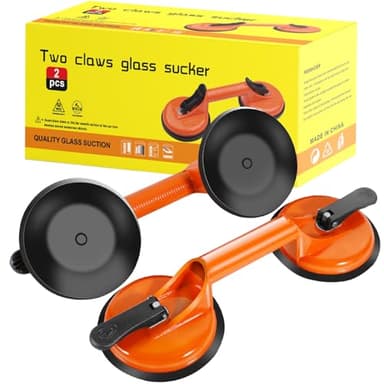 MOYKSRR Ventosas para Cristales, 2 x Mango Ventosa Doble, Ventosas para Azulejos, Ventosa Mango con Capacidad de elevación de 100kg para Transportar Pesados, Vidrio, Maderas, Pisos, Superficie Lisa
