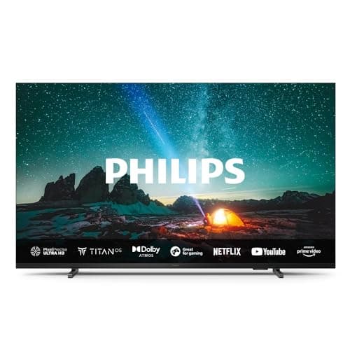 Philips 75PUS7609 Smart TV 4K LED - Pantalla de 75 pulgadas con plataforma Titan OS Pixel Precise Ultra HD y sonido Dolby Atmos, funciona con Alexa y con el asistente de voz de Google - Gris antracita