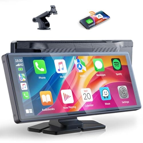 Volam Inalámbrico Carplay Pantalla,para Apple Carplay&Android Auto,9.26 Pulgadas Pantalla táctil IPS Pantalla, Automóviles Radio de Car Audio Bluetooth Music/Siri/Mirror Link/GPS Navigation for Coche