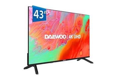 Daewoo 43DM65UV Smart TV 4K UHD 43 Pulgadas, sin Marcos, HDR10, Dolby Audio, Compatible con Asistente de Voz Alexa y Google