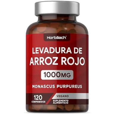 Levadura de Arroz Rojo 1000mg | 120 Comprimidos | Altos Niveles de Monacolina K | Contribuye al Funcionamiento Normal del Corazón | Red Yeast Rice | Horbaach