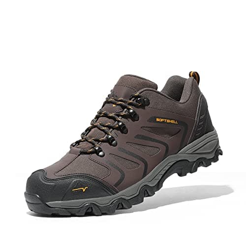 NORTIV 8 Zapatos de Senderismo Impermeables para Hombre, Zapatos de Senderismo al Aire Libre, Ligeros, de caña Baja, para Senderismo y Acampada,Size 46,Marrón/Negro/Tostado,160448_Low-E