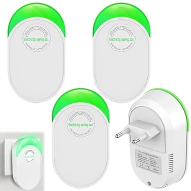 SKIKHN Dispositivo de Ahorro de Energía, Ahorro de Energía Automática, Paquete de 4 Dispositivos de Ahorro de Energía de 28000W con Luz Indicadora, Power Volt Ahorro de Energía Ahorro,90-250 V