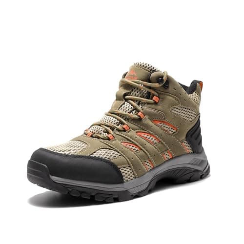 NORTIV 8 Zapatos de Senderismo Impermeables Botas de Montaña Mujer Zapatillas Trekking Caza Antideslizante Ligeros al Aire Libre,Size 38,Marrón/Naranja,SNHB2212W