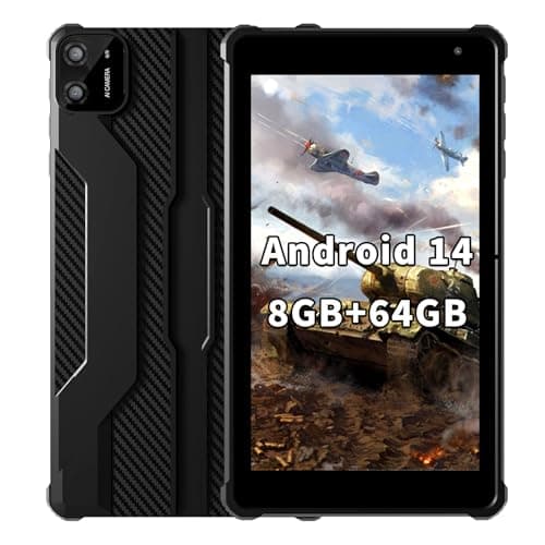 PRITOM Tablet PC Android 14 de 7 pulgadas con 8 GB de RAM, 64 GB de ROM, 8 núcleos, WiFi 5G, cámara dual, Bluetooth, tableta de 7 pulgadas con funda protectora