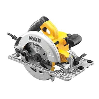 DEWALT DWE576K-QS - Sierra Circular , 1600W, Disco de 190 mm, Corte a 90° y 45°, Profundidad de Corte Máxima 61 mm, Compatible con Guía, Velocidad 5200 rpm, Incluye Maletín de Transporte y Guía Paralela