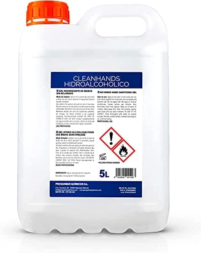 GEL HIDROALCOHÓLICO HIGIENIZANTE DE MANOS SIN ACLARADO Garrafa 5 Litros