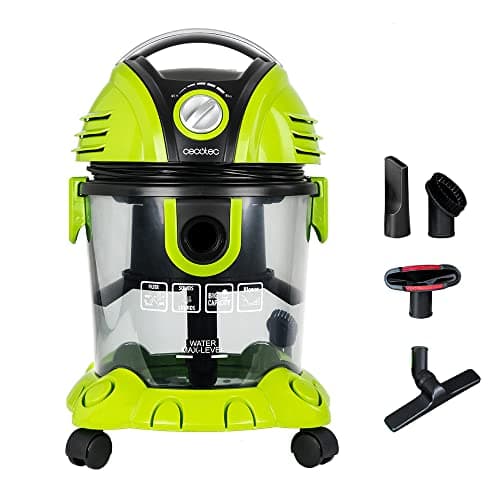 Cecotec Aspirador de Sólidos y Líquidos sin Bolsas Wet&Dry T. 1200W, 7 Metros de Radio de Acción, Capacidad 15 L, Filtro HEPA y Filtro de Agua, Regulador de Potencia, Soplador, 5 Accesorios