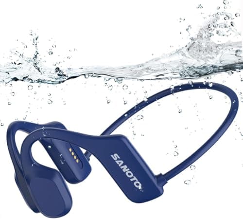 SANOTO Auriculares Natacion Bluetooth 5.2 Deportivos Auriculares Conduccion Osea IP68 Auriculares Natacion Sumergibles 8G MP3 Acuaticos para Natacion