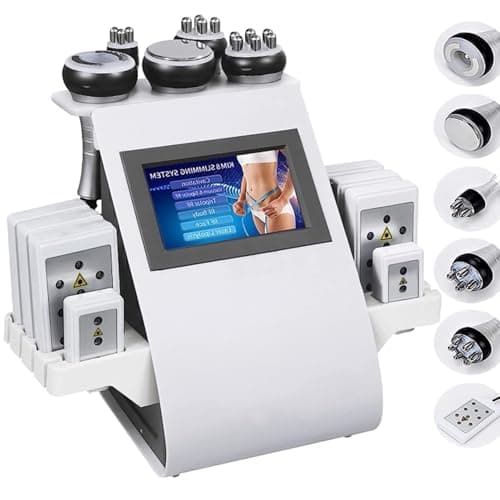 JKYWOL 40Khz Radiofrecuencia Cavitación Producto De Belleza, 6 En 1 Anticelulítico Celulitis Masajeador Facial Levantamiento De Cuerpo Conformado Adelgazamiento Máquina para Quemar Grasa Instrument