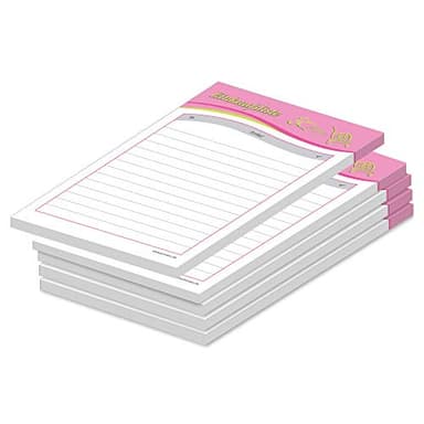 PRICARO Lista de la compra «Speed» magnética, A6, 25 hojas, 5 unidades, rosa