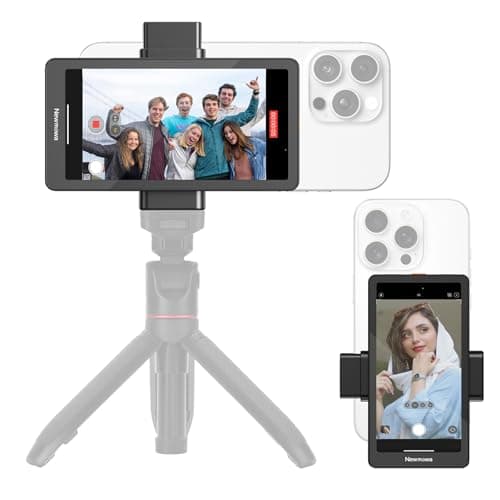 Newmowa Pantalla para Selfie Vlog para teléfono móvil de 4,95 pulgadas,grabación inalámbrica 4K 30fps con cable+1080P,accesorios para cámara trasera para Teleprompter Selfie Vlog,compatible con iPhone