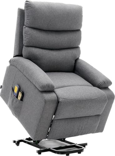 ASTAN HOGAR Sillón Relax con Función Auto-Ayuda (Levanta Personas), Reclinación Eléctrica, Masaje Y Termoterapia, Modelo Ceci AH-AR10520GR, algodón plástico, Gris,