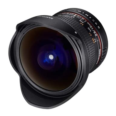 Samyang F1112103101 - Objetivo fotográfico DSLR para Nikon F Ae (Distancia Focal Fija 12mm, Apertura f/2.8-22 ED AS NCS, Ojo de Pez), Negro