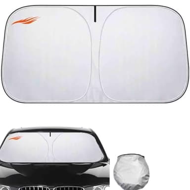 Parasol Coche Delantero compatibles con V-W T-roc Cabriolet 2017-2024,Parasol Coche Delantero Plegable,Parasol Coche Silver