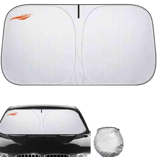 Parasol Coche Delantero compatibles con V-W T-Roc R 2019-2024,Parasol Coche Delantero Plegable,Parasol Coche(Silver)