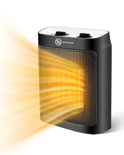 Maxesla Calefactor Eléctrico de Bajo Consumo, Calentador de Ventilador Cerámico de 1500W, 2 Modos de Temperatura, Protección contra Sobrecalentamiento y Vuelco, para Dormitorios o Baños