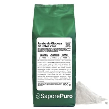 SaporePuro Jarabe de glucosa en polvo 500 gr - Ideal para helados, sorbetes y postres