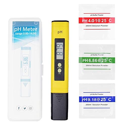 Ecrã digital de mão PH Tester, qualidade da água, medidor de teste com faixa de medição de pH de 0-14 PH medidor de digital portátil de alta precisão para aquários, piscinas, calibração automática