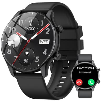 Reloj Inteligente Hombre Mujer, 1.39"Display Smartwatch con Llamadas, Smart Watch Monitor de Sueño/SpO2, Podómetro, 100+ Modos Deportivos, IP68 Impermeable Reloj Deportivo para Android iOS 2025 Negro