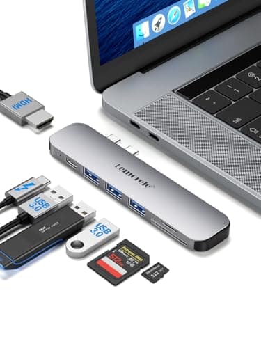 Lemorele USB C Multiport Hub 7 en 2 Adaptador con Thunderbolt 3, 3*USB 3.0, HDMI 4K, 100W PD, Puerto SD/TF, USB C Hub para MacBook Pro/Air M1 M2 2022 2021 2020 2019 2018...(Diseñado para MacBook)