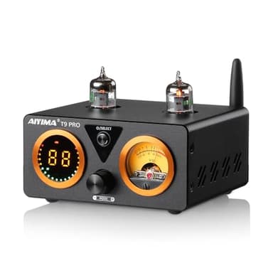 AIYIMA T9PRO JAN5725 Amplificador de tubo de vacío 100Wx2 TPA3250 Estéreo USB DAC Amp QCC3031 Bluetooth 5.1 aptxHD COAX/OPT HiFi Home Audio Amplificadores digitales con medidor VU