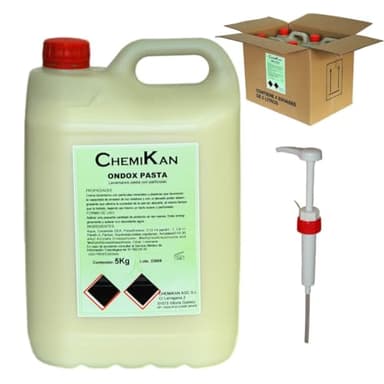 Ondox Pasta| Jabón de manos 5 litros Industrial |Pasta Granulada |Jabón para uso profesional, garrafas de 5l + Dosificador (4)