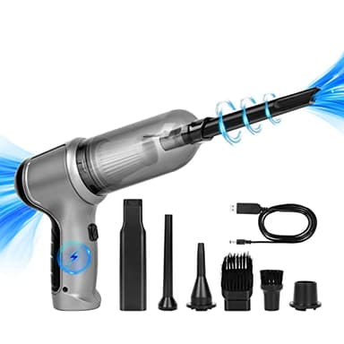 Aspirador de Mano, 120W Aspiradora de Mano sin Cable, Mini Aspiradora Portátil Recargable de Mano Inalámbrica, Aspiradora de Coche Potente con Filtros y accesorios para DoméSticas Coche y Mascotas