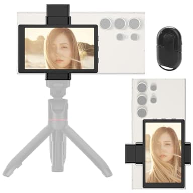 Newmowa Vlog Selfie Pantalla con Soporte magnético para teléfono,Accesorio Selfie para cámara Trasera de teléfono para Selfie,Vlog,TikTok,Live Stream,Compatible con Samsung (no admite grabación 8K)