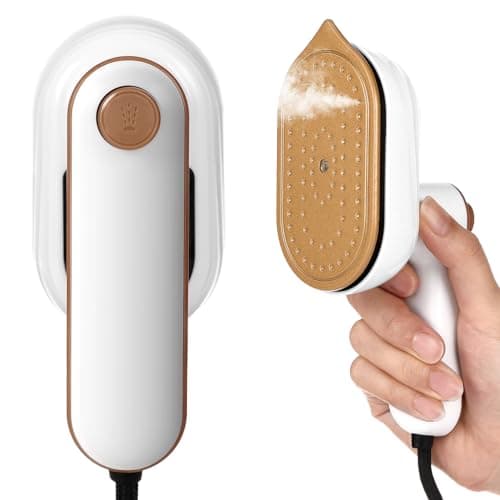 Mini Plancha PortáTil, Plancha De Vapor De Mano Giratoria 180°, Calentamiento RáPido, Con Cable, Plegable, Plancha de Vapor, Soporte Para Planchar En Seco y HúMedo Para Ropa de Viaje