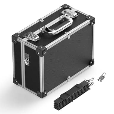 Maletín de PVC con bastidor de aluminio para almacenaje 32x23x16cm Caja herramientas Maletín cerradura portátil