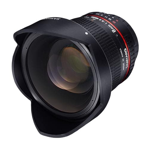 Samyang F1121903101 - Objetivo fotográfico DSLR para Nikon F Ae (Distancia Focal Fija 8mm, Apertura f/3.5-22 UMC, Ojo de Pez, CSII), Negro