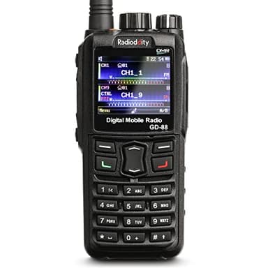 Radioddity GD-88 DMR Radio de Mano Analógica de 7 W, Radio VHF UHF de Doble Banda bidireccional, con GPS/APRS, Repetidor de Banda Cruzada, SFR, 3K contactos