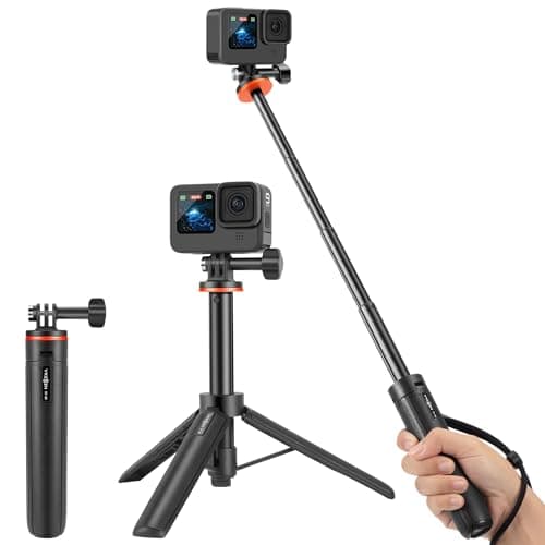 Vkesen Palo de Selfie Extensible de 51cm con Tripode Incorporado para GoPro Hero 13/12/11/10/9, dji Osmo Action 5 Pro/4/3, Insta 360 Ace/Ace Pro/Ace Pro 2 y Otras Cámaras de Acción