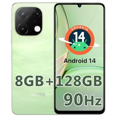 UMIDIGI G9T Smartphone Android 14 Moviles 6.75" Pantalla HD 90Hz Teléfono Móvil Libres,8GB Ram 128GB 1TB, Batería 5000mAh 13MP 8MP,Dual Sim,Face ID Fingerprint OTG GPS,2.4G 5G WiFi Verde