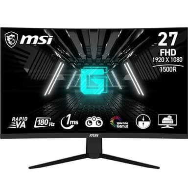 MSI G27C4 E3 Monitor Curvo Gaming 27 Pulgadas FHD, 1500R 1920 x 1080 Rapid VA Panel, 180Hz / 1ms, Adaptive-Sync, DP 1.2a, HDMI 2.0b CEC, Negro