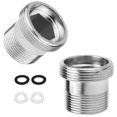 Paquete de 2 adaptadores para grifo M18 a M22 - adaptador de rosca para rosca macho M18 y M22, ideal para aireadores y fregaderos
