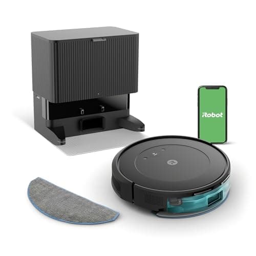 iRobot Roomba Combo 2 Essential y Base AutoEmpty con autovaciado para 60 días, Negro, 2en 1, 4 Fases Limpieza, Potente aspiración y fregado, 4 Niveles succión, Recarga y reanuda, App