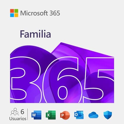 Microsoft 365 Familia | Suscripción de 12 meses | Hasta 6 personas | Word, Excel, PowerPoint | Hasta 6TB de Almacenamiento OneDrive | Para PC/Mac/tabletas/teléfonos móviles | Código digital