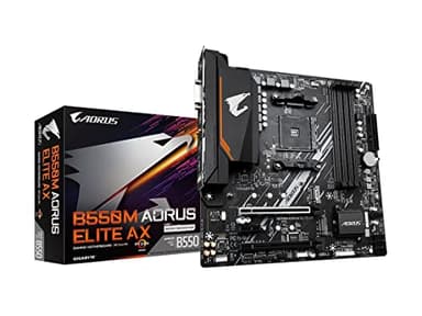 GIGABYTE B550M AORUS Elite AX Placa Base - Procesadores AMD Ryzen 5000, VRM de 5+3 Fases, hasta 4733 MHz DDR4, 1xPCIe 4.0 + 1xPCIe 3.0 M.2, Wi-Fi 6E, LAN 1GbE, USB 3.2 Gen 1