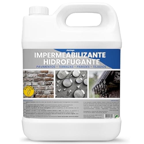 Plantawa Impermeabilizante Transparente. Hidrofugante Invisible, No Genera Película, Protección Total en Fachadas, Hormigón,Terrazas, Tejados. Repelente al Agua, waterproof (5 Litros).