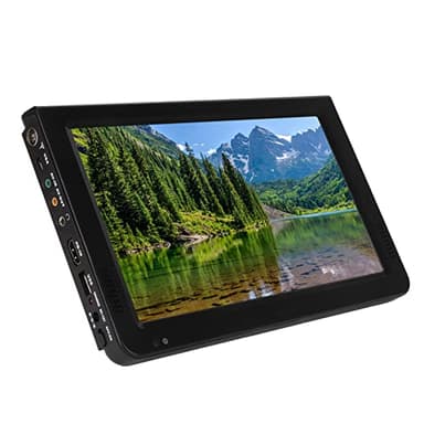 TV Portátil de 10 Pulgadas, 16:9 TFT LED 1080P DVBT/T2 TV Digital, Mini TV con Ranura para Tarjeta USB/SD, Televisor de Mano o Coche, Caravana, Camping, Exterior y Cocina