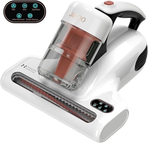 JIGOO J200 Aspirador de Ácaros, 500W Aspiradora antiácaros de Mano con Luz UV, función de ultrasonido, Especial Alergias, Antiácaros Mata el 99.9% de los Ácaros, Especial para Colchones y Sofás