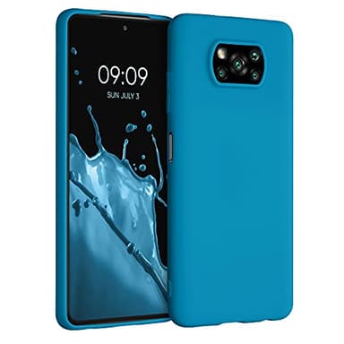 kwmobile Funda para Xiaomi Poco X3 NFC/Poco X3 Pro Carcasa - Ultrafina de TPU y Silicona con Bordes elevados anticaídas - Azul océano