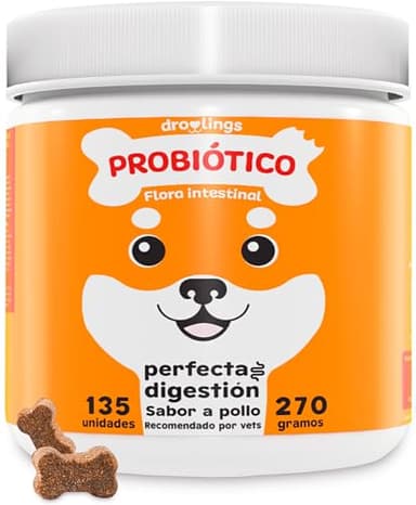 Probioticos Perros con 135 masticables Suplemento Natural digestivo para diarrea y Flora Intestinal